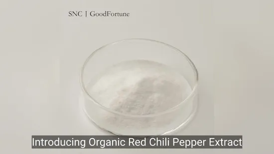 Extracto de chile rojo orgánico en polvo de capsaicina >95 % CAS. 404